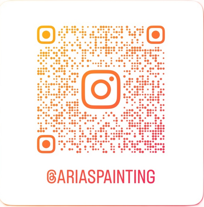 QR code linking to Arias Painting on Instagram